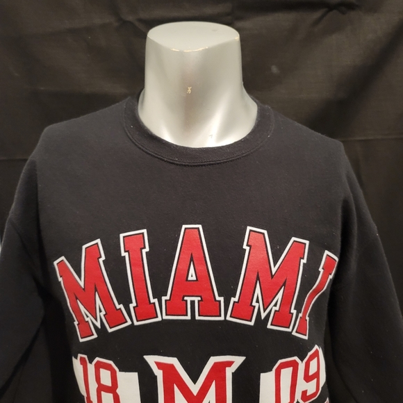 Vintage Miami University Reverse Weave Warmup Sweatshirt Size S Crewneck 90s - Picture 3 of 11